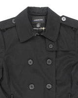 London Fog Black Lined Trench Coat - M