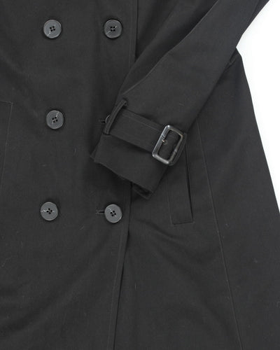 London Fog Black Lined Trench Coat - M