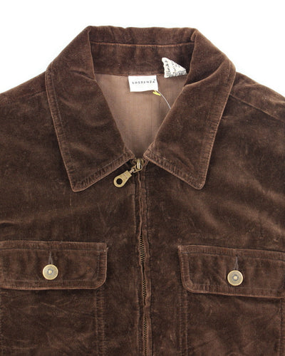 Y2k 00s Sostanza Brown Velvet Jacket - L