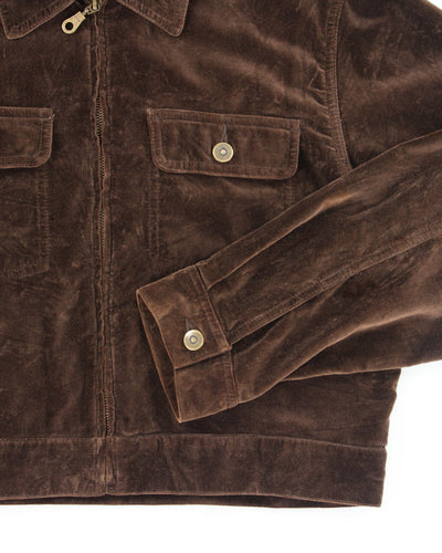 Y2k 00s Sostanza Brown Velvet Jacket - L