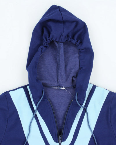 Vintage Women's Y2K Patterned Zip Hoodie - S