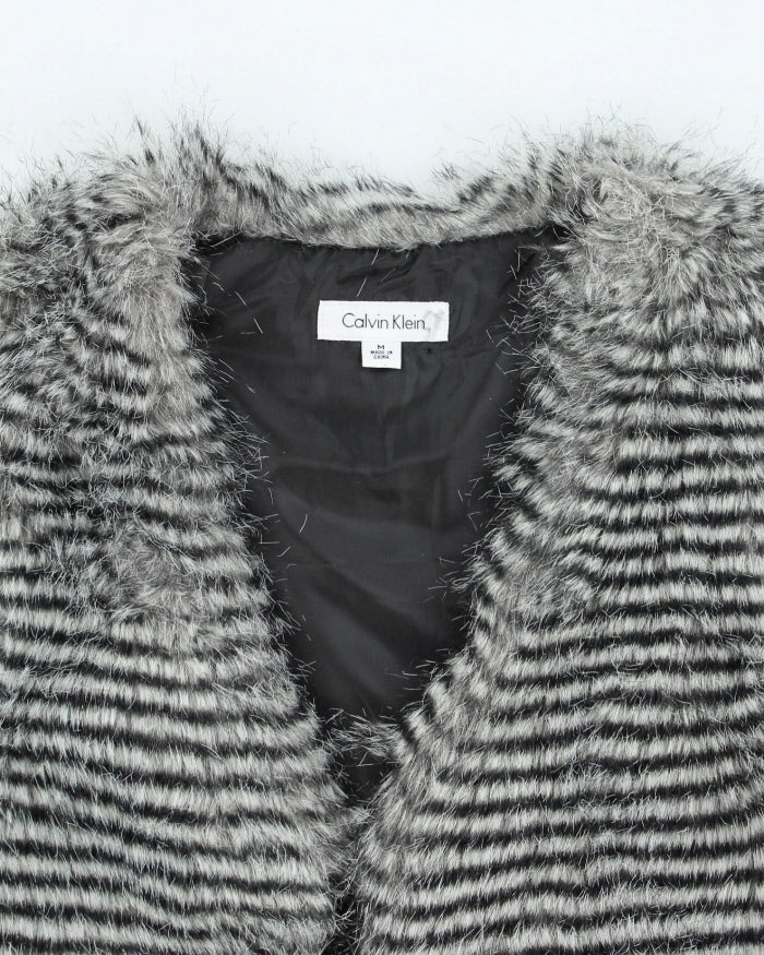 Y2k 00s Calvin Klein Faux Fur Gilet - M