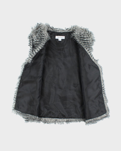 Y2k 00s Calvin Klein Faux Fur Gilet - M