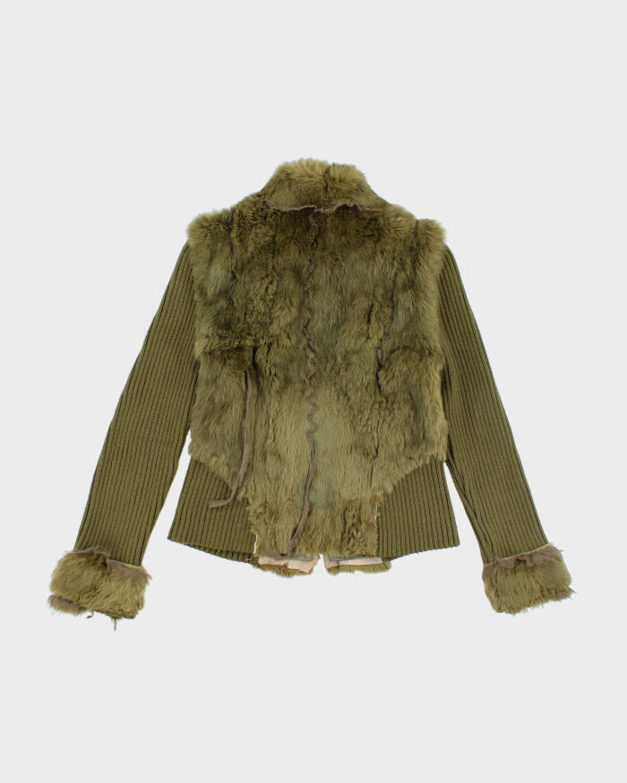 Y2k 00s MaxMara Faux Fur Knit Zip-up Jacket - S