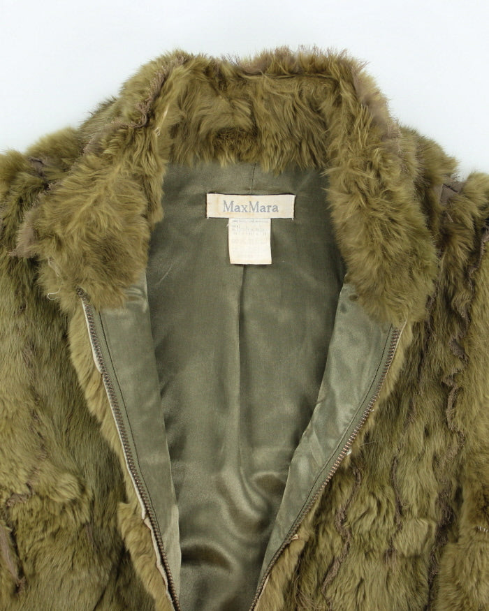 Y2k 00s MaxMara Faux Fur Knit Zip-up Jacket - S