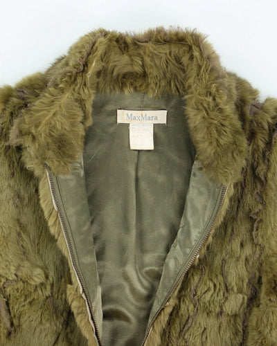 Y2k 00s MaxMara Faux Fur Knit Zip-up Jacket - S