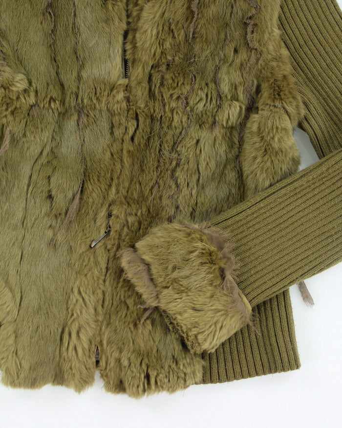 Y2k 00s MaxMara Faux Fur Knit Zip-up Jacket - S