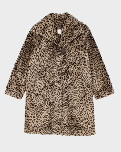 Vintage Nuage Leopard Faux Fur Coat - M