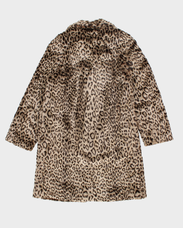 Vintage Nuage Leopard Faux Fur Coat - M