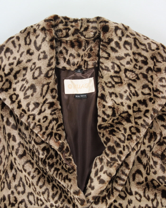 Vintage Nuage Leopard Faux Fur Coat - M