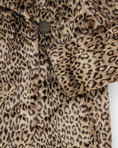 Vintage Nuage Leopard Faux Fur Coat - M