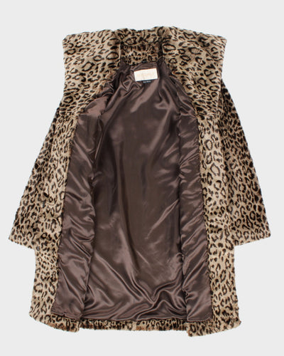 Vintage Nuage Leopard Faux Fur Coat - M