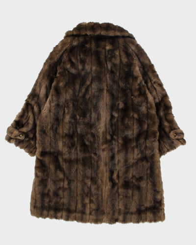 Vintage Sears Brown Faux Fur Coat - M