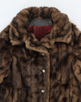 Vintage Sears Brown Faux Fur Coat - M
