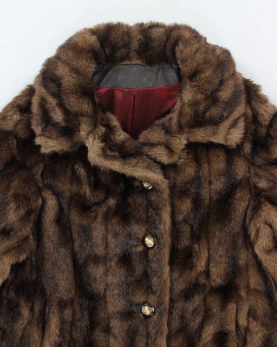 Vintage Sears Brown Faux Fur Coat - M