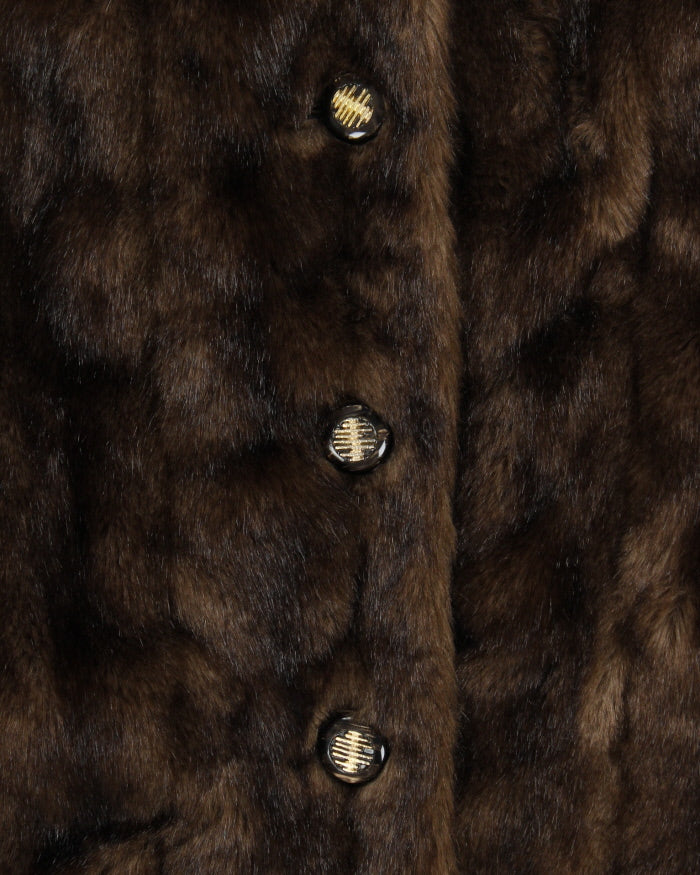 Vintage Sears Brown Faux Fur Coat - M