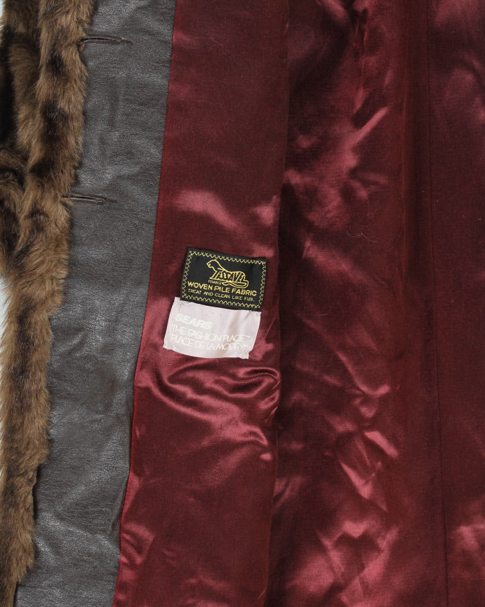 Vintage Sears Brown Faux Fur Coat - M