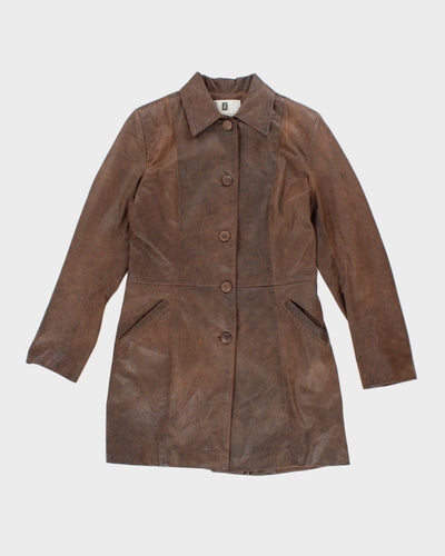 Vintage Alain De France Brown Leather Jacket - S