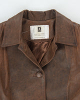 Vintage Alain De France Brown Leather Jacket - S