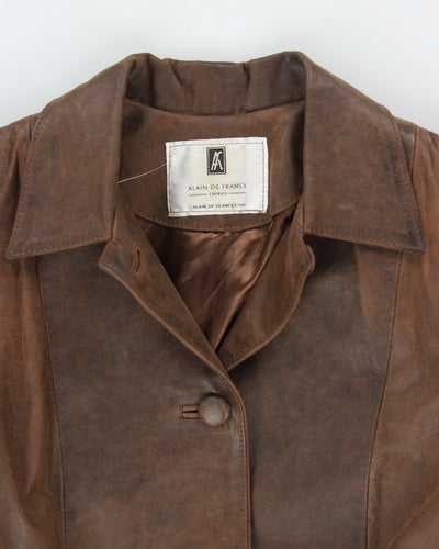 Vintage Alain De France Brown Leather Jacket - S