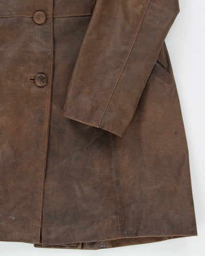 Vintage Alain De France Brown Leather Jacket - S
