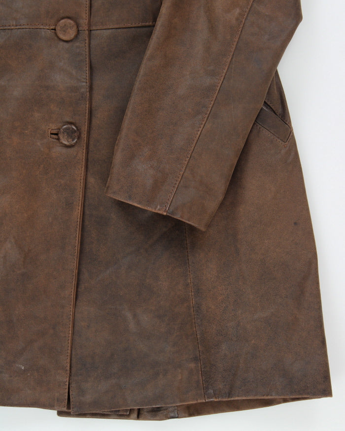 Vintage Alain De France Brown Leather Jacket - S