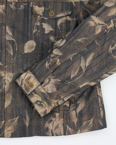 Vintage Women's Y2K Chico's Zip Up Patterned Harrington Jacket - XS