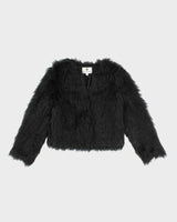 Altuzaara Black Faur Faux Coat - S