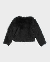 Altuzaara Black Faur Faux Coat - S