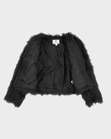 Altuzaara Black Faur Faux Coat - S