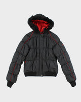 Vintage Y2K Women's DKNY Cropped Hooded Puffer Jacket - S