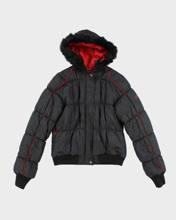Vintage Y2K Women's DKNY Cropped Hooded Puffer Jacket - S