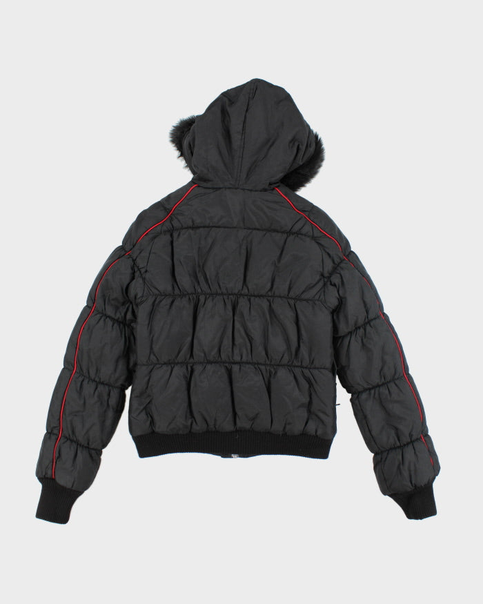 Vintage Y2K Women's DKNY Cropped Hooded Puffer Jacket - S