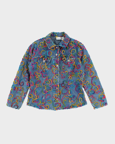 Vintage Chicos Embroidered Denim Jacket - S