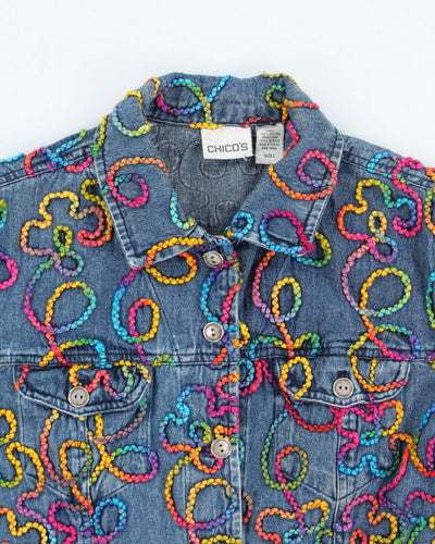 Vintage Chicos Embroidered Denim Jacket - S