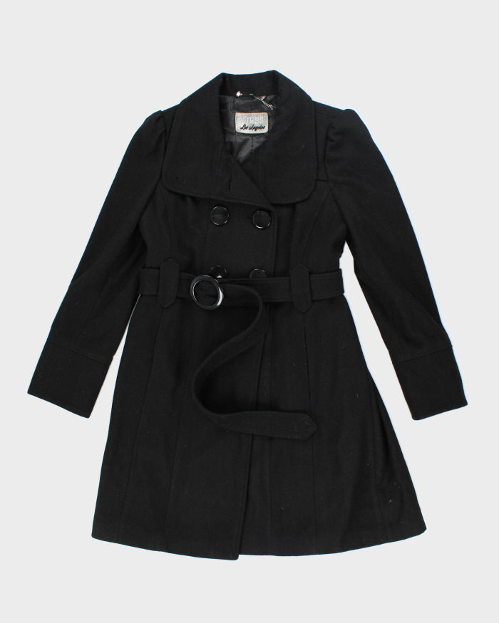 Vintage Guess Black Wool Blend Coat - L
