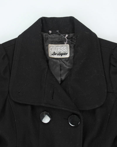 Vintage Guess Black Wool Blend Coat - L