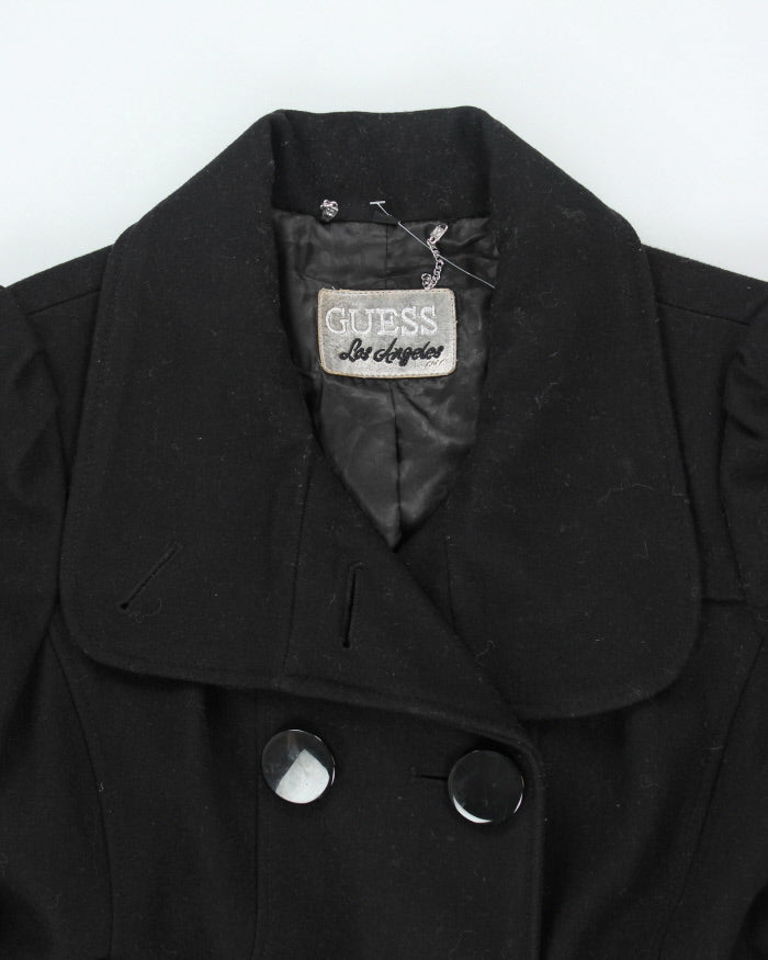 Vintage Guess Black Wool Blend Coat - L