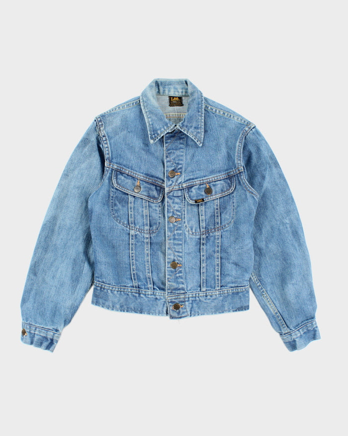 Vintage 80's Lee Cropped Light Wash Denim Jacket - XS