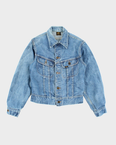 Vintage 80's Lee Cropped Light Wash Denim Jacket - XS