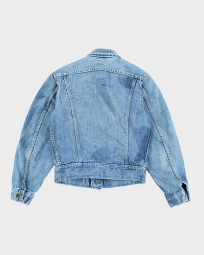 Vintage 80's Lee Cropped Light Wash Denim Jacket - XS