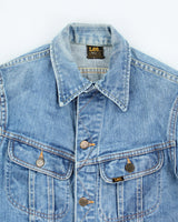 Vintage 80's Lee Cropped Light Wash Denim Jacket - XS