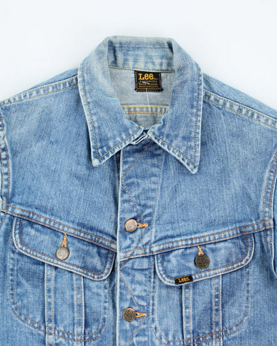 Vintage 80's Lee Cropped Light Wash Denim Jacket - XS