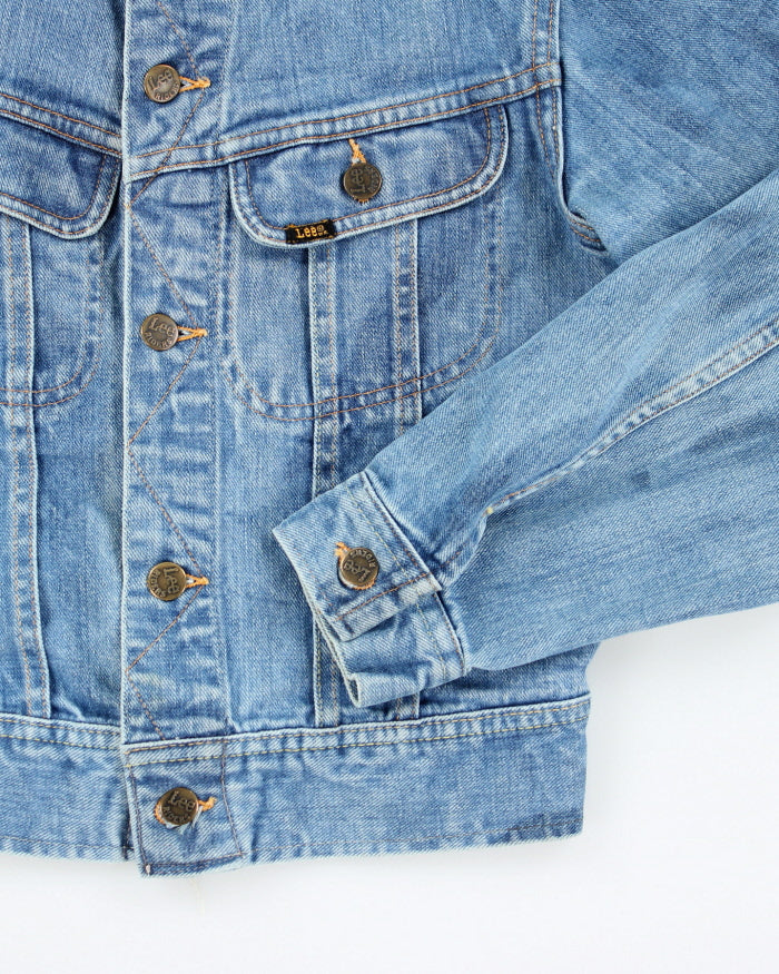Vintage 80's Lee Cropped Light Wash Denim Jacket - XS