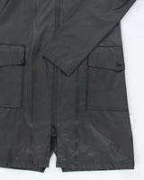 Rains Black Long Waterproof Hooded Jacket - XS