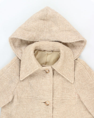 Vintage 70s Wool Hooded Coat - M