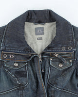 Vintage Women's Armani Exchange Multi Pocket Cropped Bomber Jacket - S