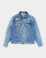 Vintage 90's Women's Levi's Customised Western Medium Wash Denim Jacket - M
