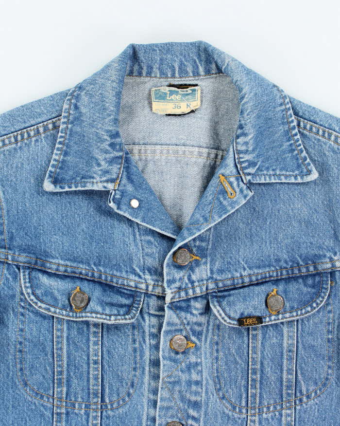 Vintage 70's Women's Medium Wash Denim Jacket - S