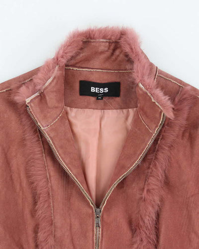Vintage Y2K Bess Suede Textured Zip Up Jacket - XL